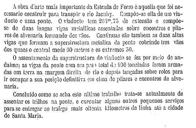 Pronta a ponte férrea do Jacuí