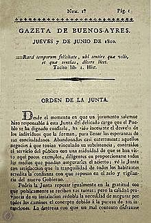 1810  MARIANO MORENO CREA "LA GACETA DE BS AS" UN PERIÓDICO REVOLUCIONARIO