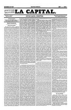 1867   PERIÓDICO ROSARINO "LA CAPITAL"  DE EXTENSA TRAYECTORIA