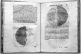 Observación por Galileo Galilei de objetos celestes.