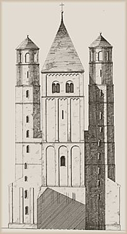 Construction de la partie supérieur de la tour Ouest.