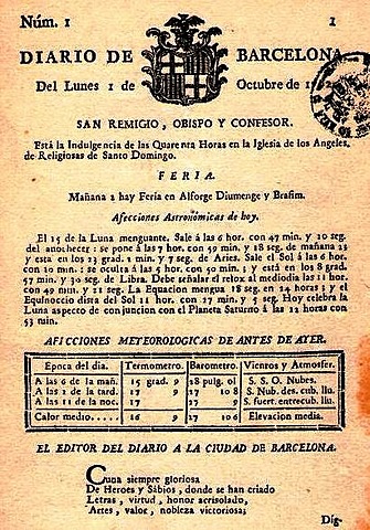 Fundación del diario de Barcelona