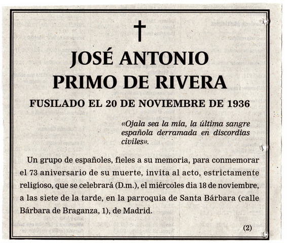 Fusilamiento de José Antonio Primo de Rivera.