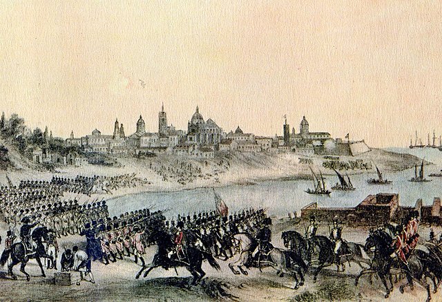 Autoridades españolas retiradas de Montevideo