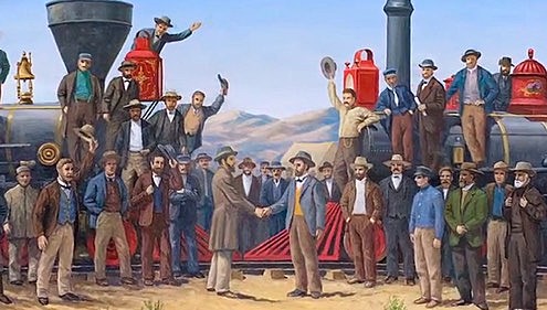 Stati Uniti, First Transcontinental Railroad (prima ferrovia transcontinentale, dall'Atlantico al Pacifico