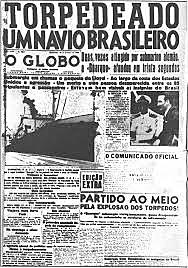 Brasil le declara la guerra a Alemania e Italia.