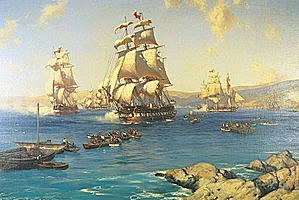 El almirante Thomás Cochrane zarpa de Valparaíso para hostilizar las costas del Virreinato del Perú.