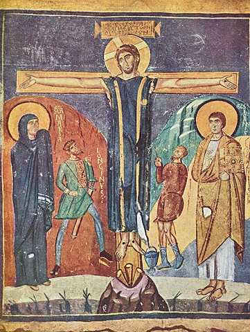 Crucifixión en Santa María Antigua, capilla de Teodoto.