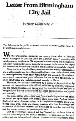 MLK arresed in Birmingham, Alabama