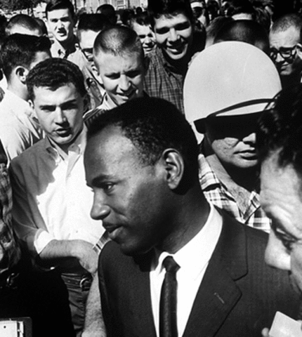 James Meredith enters U.of  Mississippi w/US marshall escort