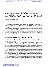 NUEVAS REFORMAS DEL CÓDIGO CIVIL DEL DISTRITO FEDERAL