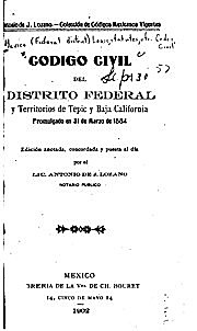 Código Civil para el Distrito Federal