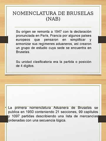 NOMENCLATURA ARANCELARIA DE BRUSELAS (NAB).