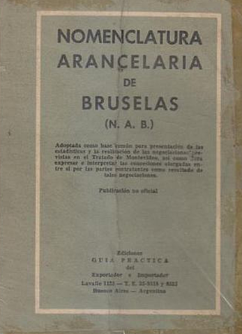 nomenclatura Arancelaria de Bruselas