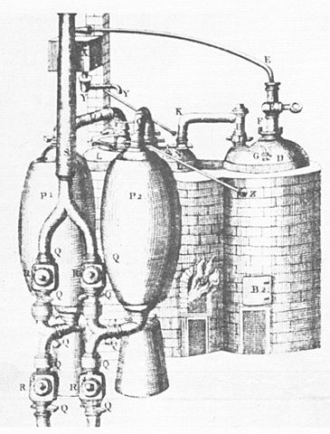 Thomas Savery desarrollo la primera bomba de uso industrial para extraer agua de la minería usando vapor.