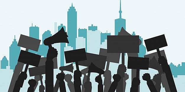 Protesta para defender la neutralidad de la red en Estados Unidos