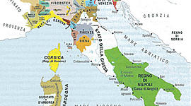 Timeline: Formazione degli Stati regionali dalla pace di Caltabellotta alla pace di Lodi