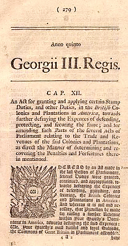 The Stamp Act of 1765