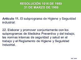 Resolución 1016 de 1989
