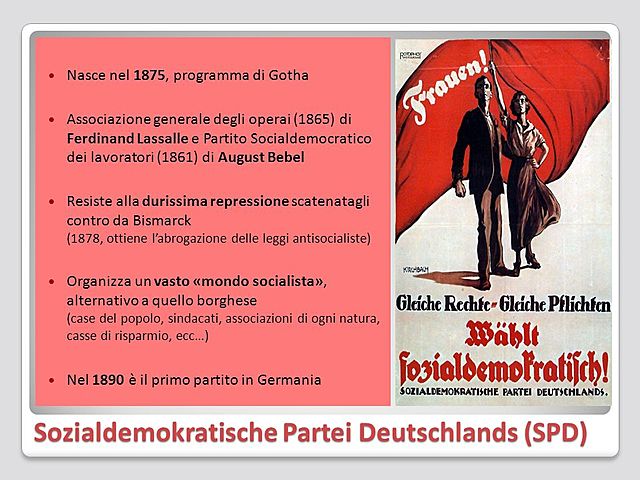 Partito socialdemocratico tedesco (Sozialdemokratische Partei Deutschlands).