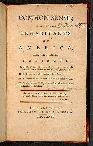 Thomas Paine's common sense published