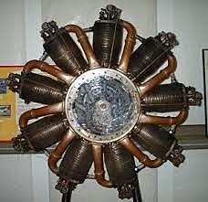 Old model airplane engines.