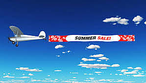 Publicidad con ayuda de aviones es utilizada