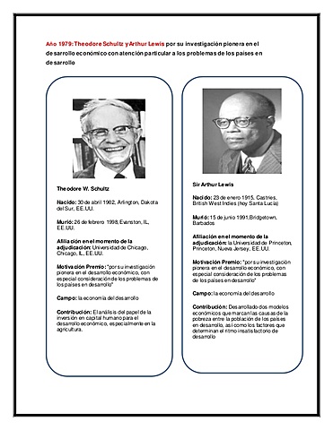 Arthur Lewis y Theodore Schultz (ambos futuros premios Nóbel de Economía)