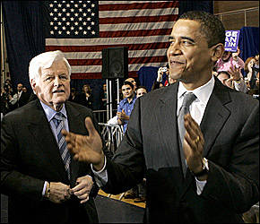 Edward Kennedy endorses Barack Obama in 2008