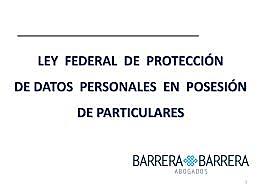 Ley Federal de Protección de Datos Personales en Posesión de Particulares