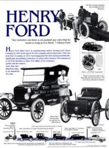 Henry Ford, se introduce con la linea de ensamblaje