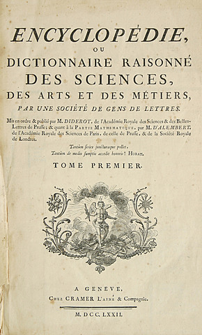 Diderot Publishes First Volumes of Encyclopedia