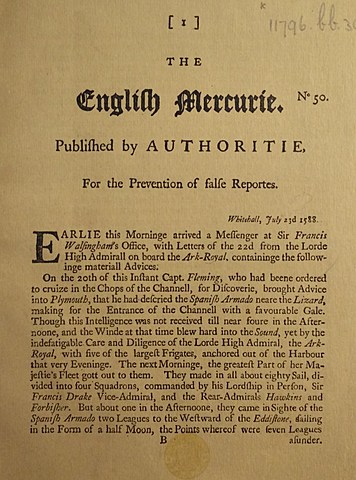 Primer periódico inglés: "English Mercurie"