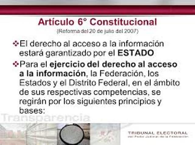 Reforma del artículo 6 en México.