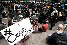 Occupy Wall Street Movement begins in Zuccotti Park New York City