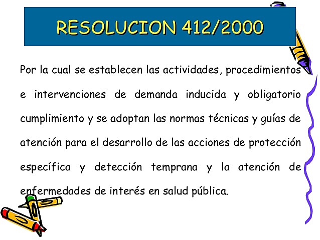 Resolución 0412 de 2000