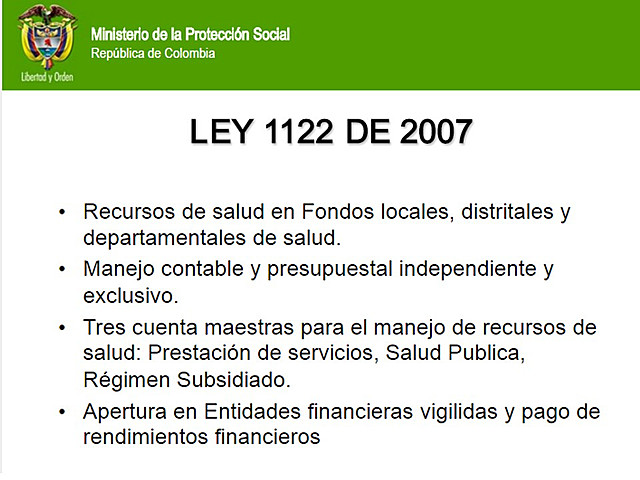 Ley 1122 de 2007.