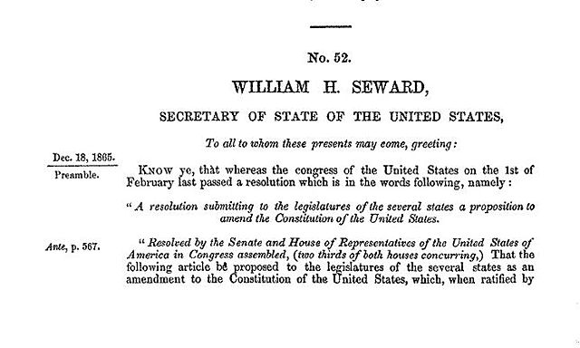 Passage of the 13th Amendment