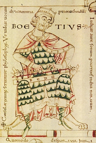Boethius writes "De Institutione Musica"