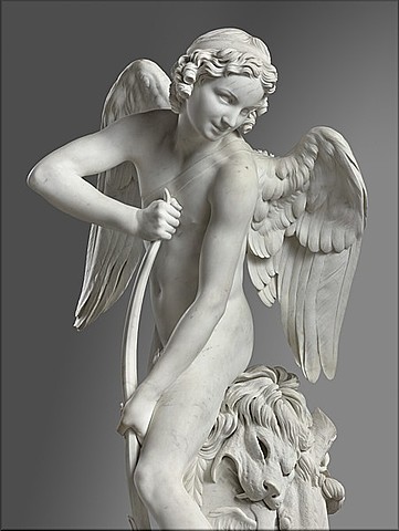 Cupido fabricando su arco con la maza de Hércules