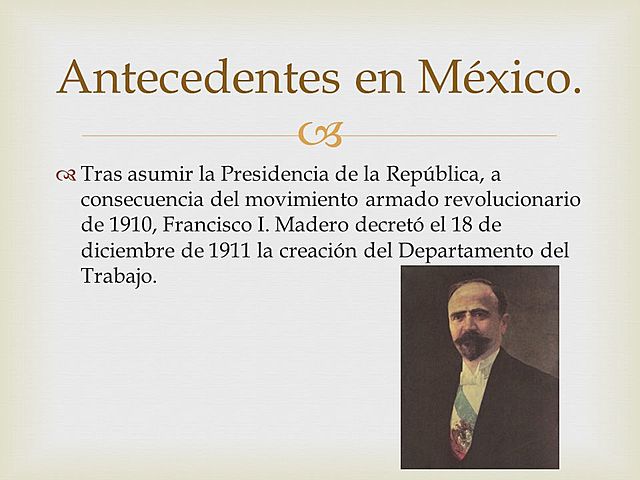 CREACION DEL DEPARTAMENTO DE TRABAJO