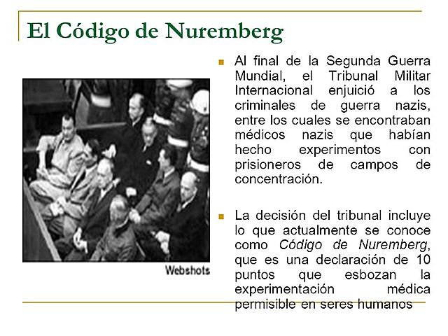 Creación del Código Internacional de Nuremberg