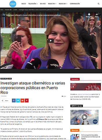 Investigan ataque cibernético a varias corporaciones públicas en Puerto Rico