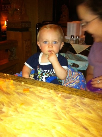 I can sit in a big boy high chair now!