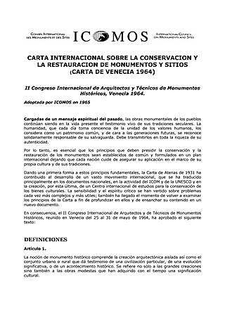CONSEJO INTERNACIONAL DE MONUMENTOS Y SITIOS HISTÓRICOS QUE ADOPTO LA CARTA DE VENECIA