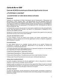 CARTA BURRA PARA SITIOS DE SIGNIFICACIÓN CULTURAL