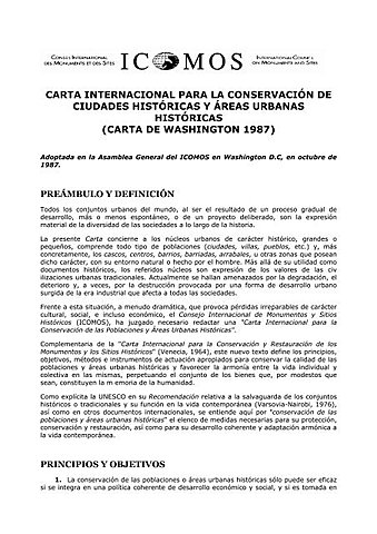 Carta Internacional para la Conservación de las poblaciones y áreas urbanas históricas