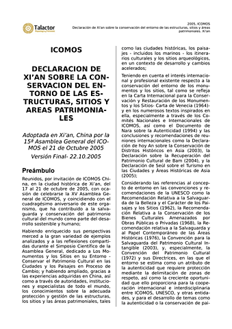 DECLARACIÓN DE XI'AN, CHINA