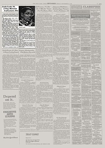 Death of Audre Lorde