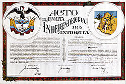 Expedición de la constitución del estado de Antioquia